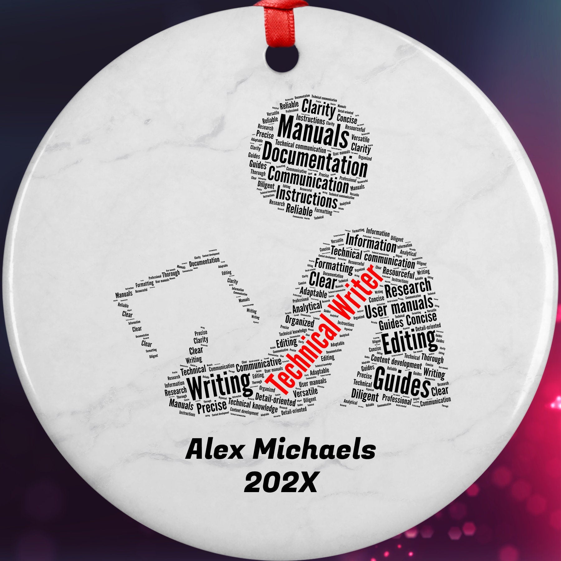 Technical Writer Personalized Christmas Ornament