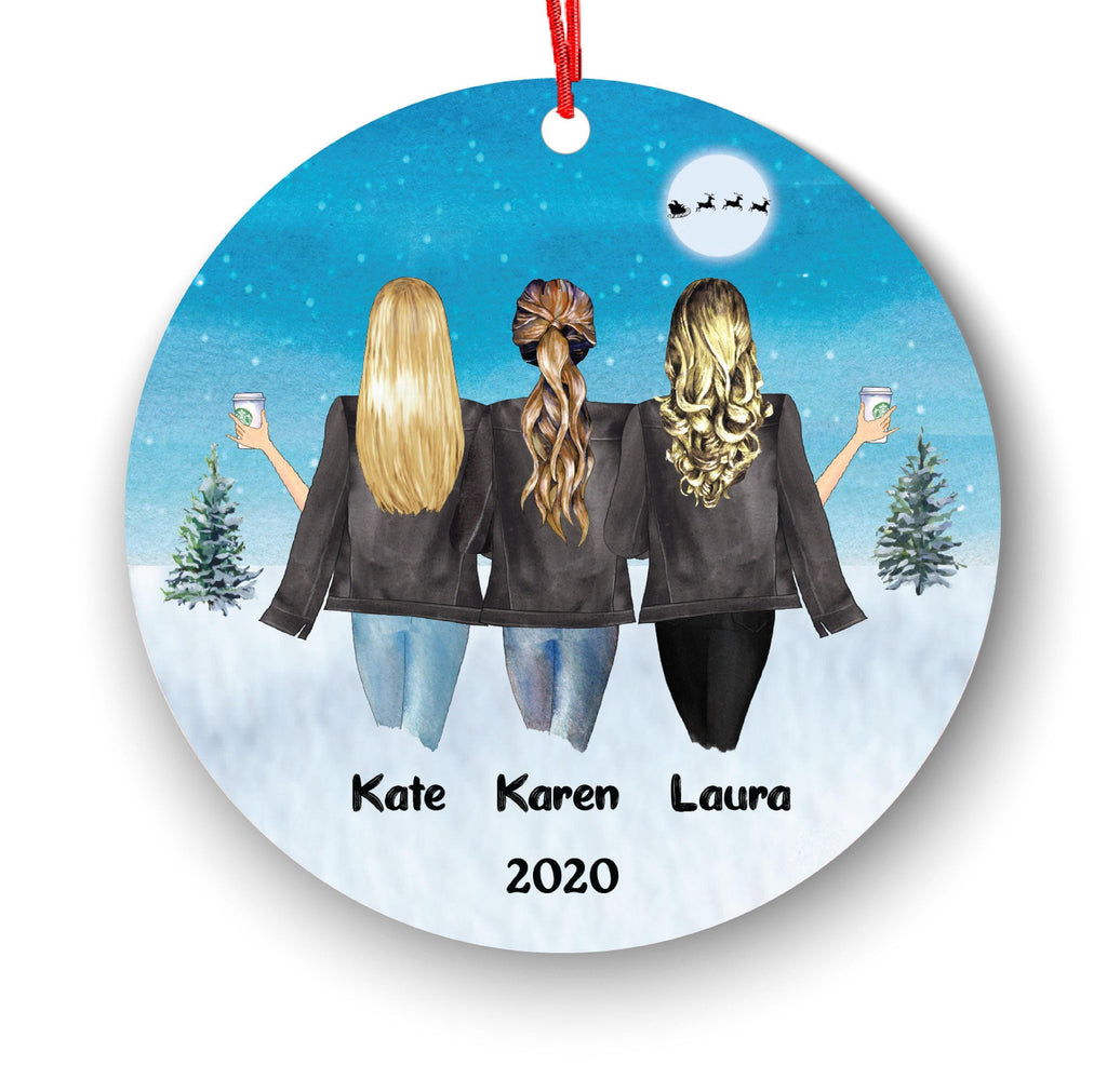 Soul Sisters Ornament: Personalized Christmas Keepsake for 3 Friends