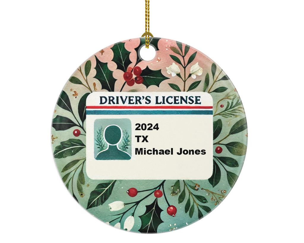 New Driver Christmas Ornament Personalized - Car Driving License Owner Driver's License Plate Custom Gift For Teenage