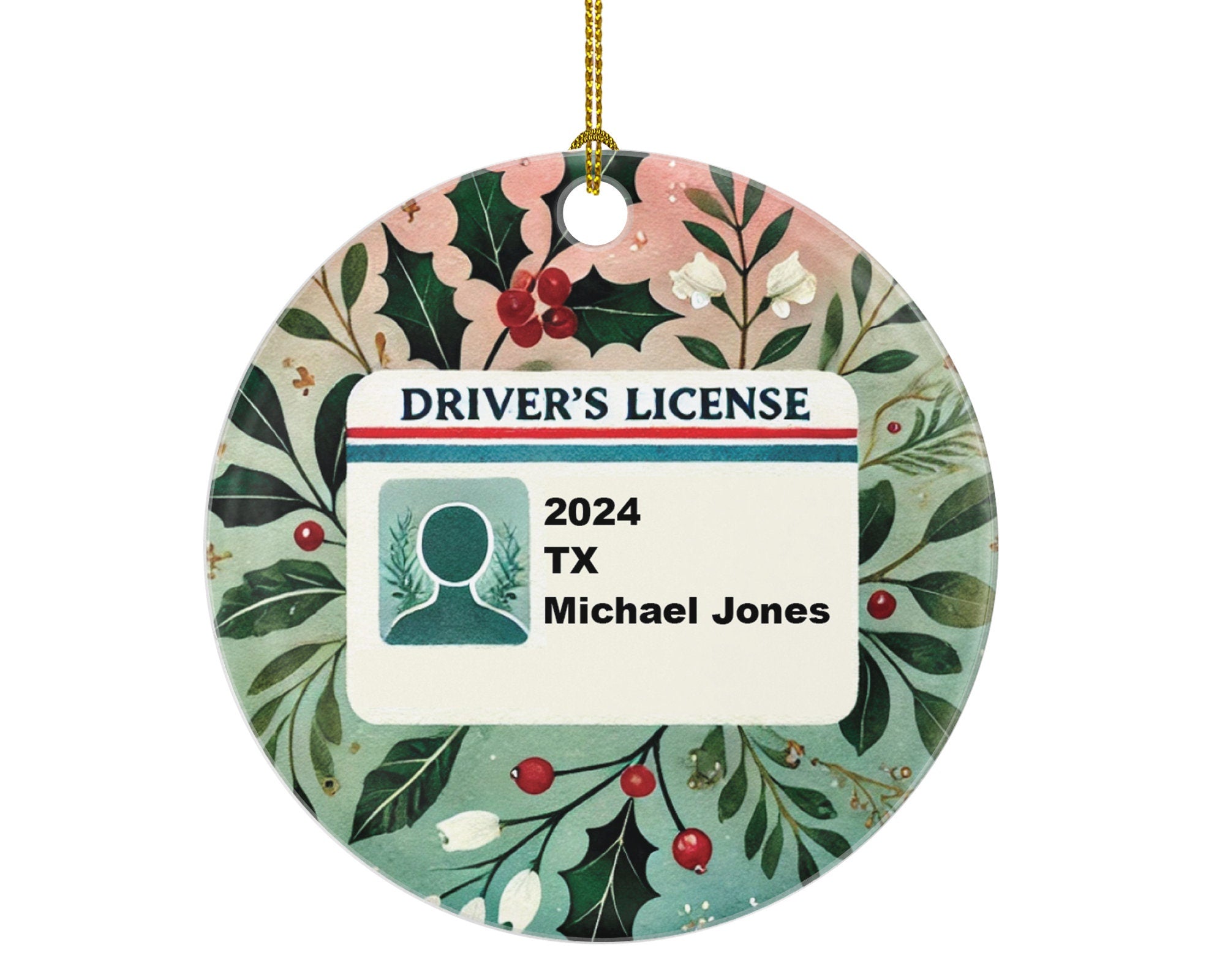 New Driver Christmas Ornament Personalized - Car Driving License Owner Driver's License Plate Custom Gift For Teenage