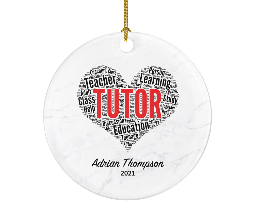 Tutor Christmas Ornament Personalized - Gift for Tutor - Custom Name Date