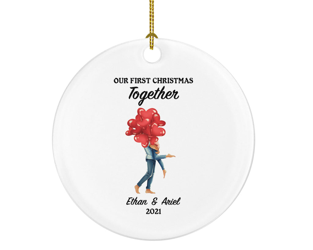 Couple Together Christmas Ornament - First Christmas Together Personalized - New Couple Gift Names and Year