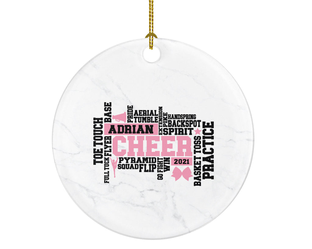 Cheer, Cheerleader Christmas Ornament - Team Sport, PomPom Personalized Gift for Dancer Do Perform