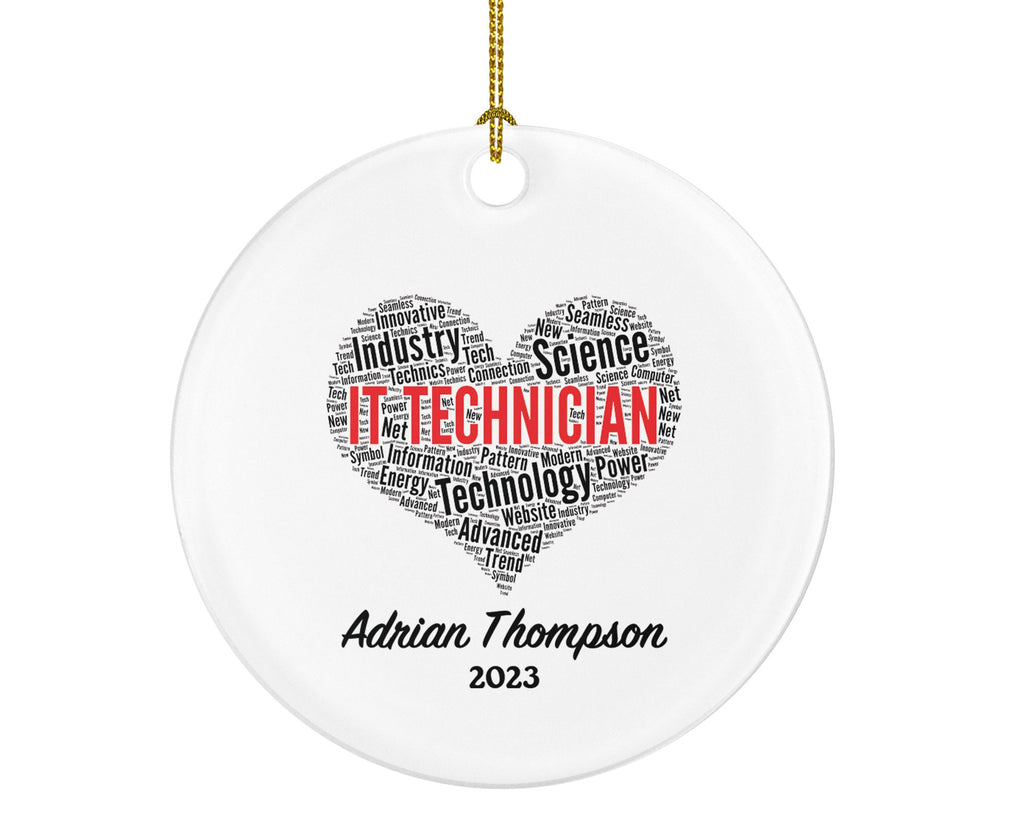 IT Technician Christmas Ornament Personalized - Information Technology Engineer Computer Tech Administrator Specialist Employer Boss