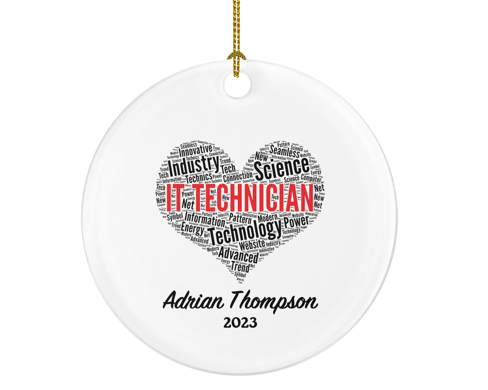 IT Technician Christmas Ornament Personalized - Information Technology Engineer Computer Tech Administrator Specialist Employer Boss