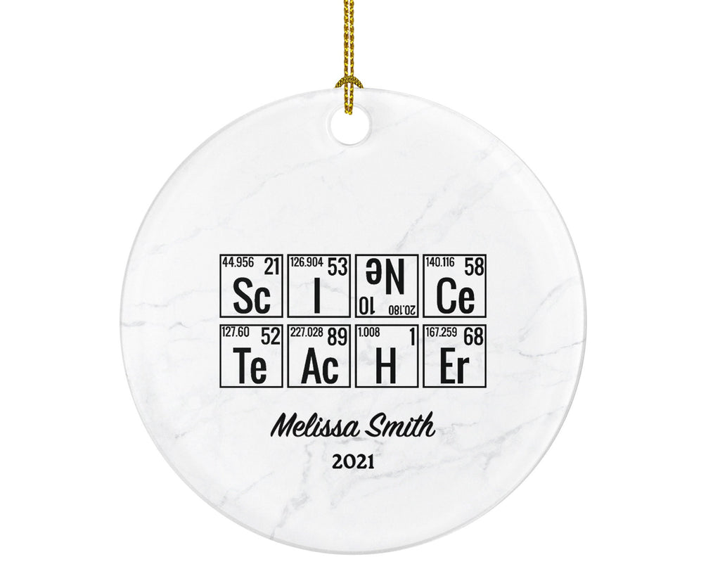 Science Teacher STEM Biology Chemistry Christmas Ornament Personalized - Future Teacher, Student, Graduate Gift - Custom Name Year