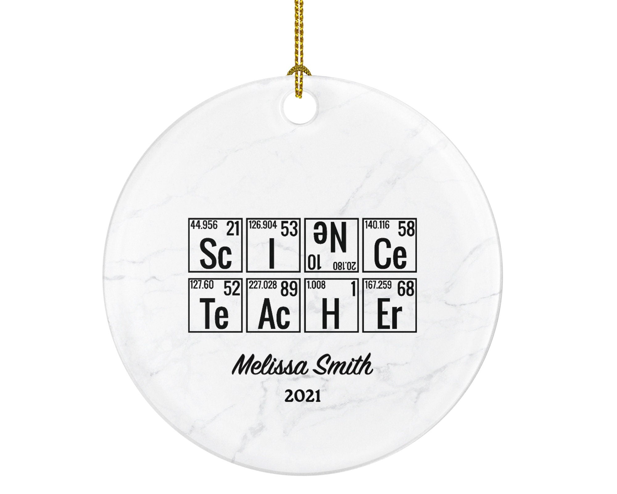 Science Teacher STEM Biology Chemistry Christmas Ornament Personalized - Future Teacher, Student, Graduate Gift - Custom Name Year