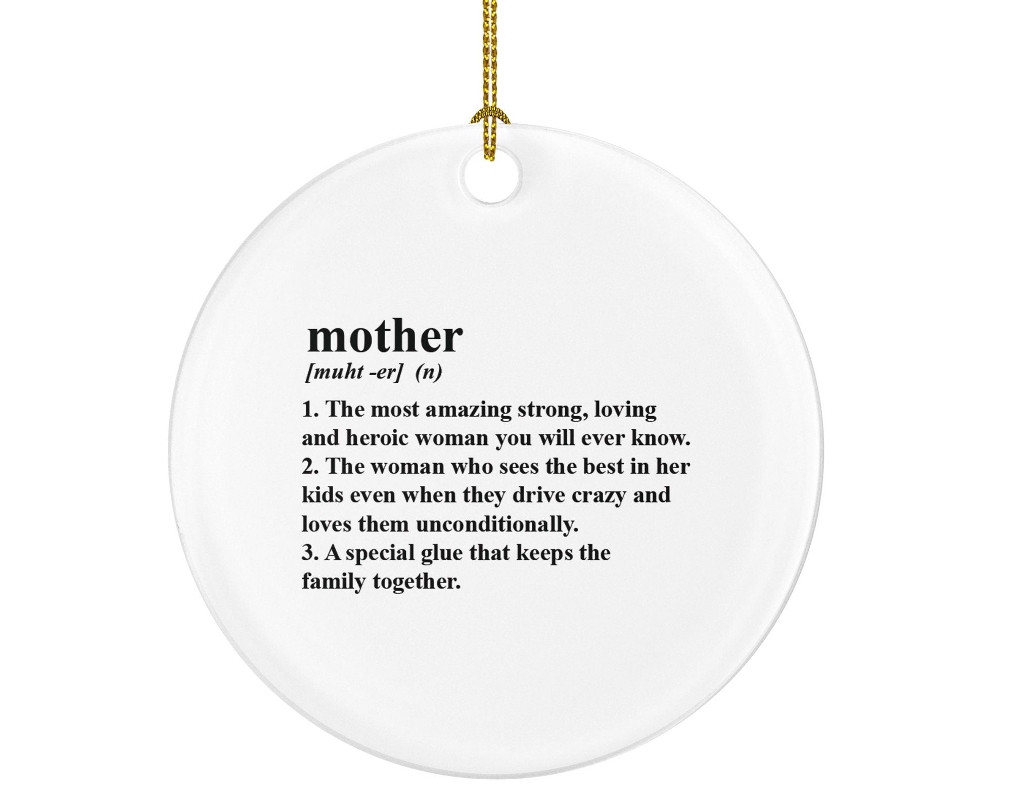 Mother Definition Christmas Ornament, Funny New mom  First Pregnancy, Christmas Tree Ornament