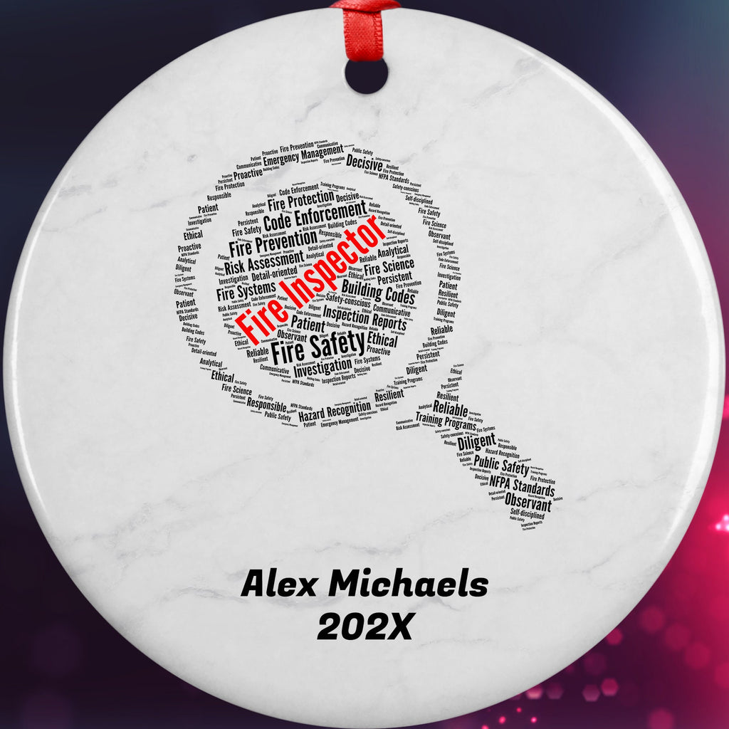 Fire Inspector Personalized Christmas Ornament