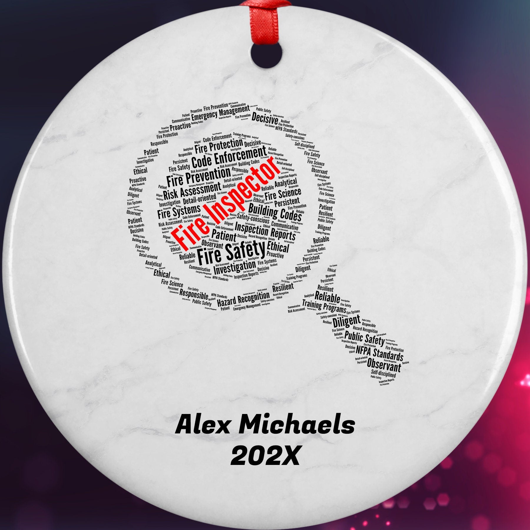 Fire Inspector Personalized Christmas Ornament