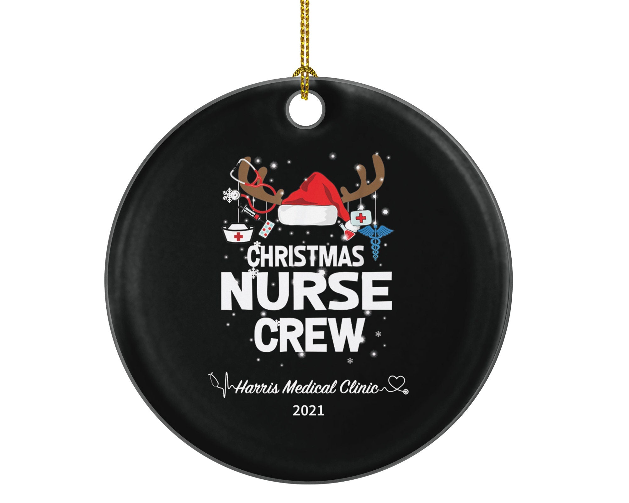 Nurse Crew Christmas Ornament Personalized - Gift for a Team Nursing Registered Nurse Health Worker Gift from RN Custom Medical