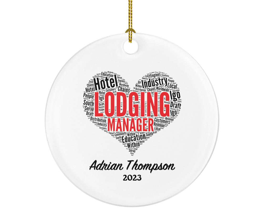 Lodging Manager Christmas Ornament Personalized - Gift for a Hotel Manager Custom Name
