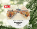 Prague Christmas Ornament Personalized - Czech Republic Engaged Married Family Together Couple Travel Honeymoon Engagement Marriage