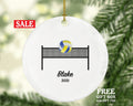 Volleyball Team Player Sports Christmas Ornament, Coach Gift Game Playing Personalized Gamer Custom Ball and Field with Name Fan Hobby
