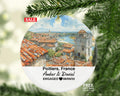 Personalized Poitiers France Christmas Ornament, Saint-Pierre Cathedral, Blossac Park, Mr & Mrs Wedding, Engagement, or Honeymoon Keepsake for Couples