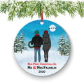 Personalized First Christmas As Mr & Mrs Newlywed Couple Portrait Ornament Wedding First Married Wedding Gift for Bride Groom Hair Skin