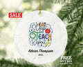 Teacher Ornament Personalized - Eat, Sleep, Teach Custom Gift from Student Appreciation Mr Mrs School Graduate Graduation