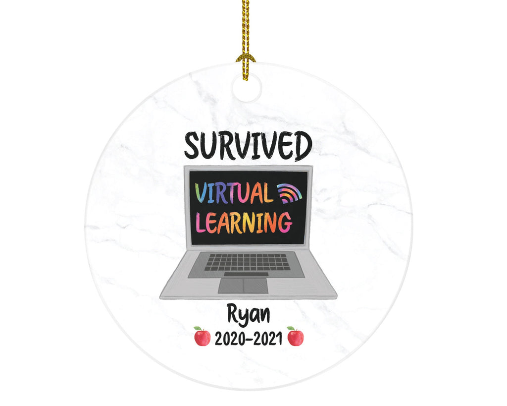 Virtual Learning Christmas Ornament Personalized - Online Schooling Remote Learner Online