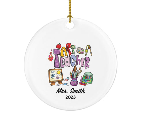 Art Teacher Personalized Ornament, Christmas Artist, Art Lover, Xmas Drawing Painting Art Craft Custom Gift