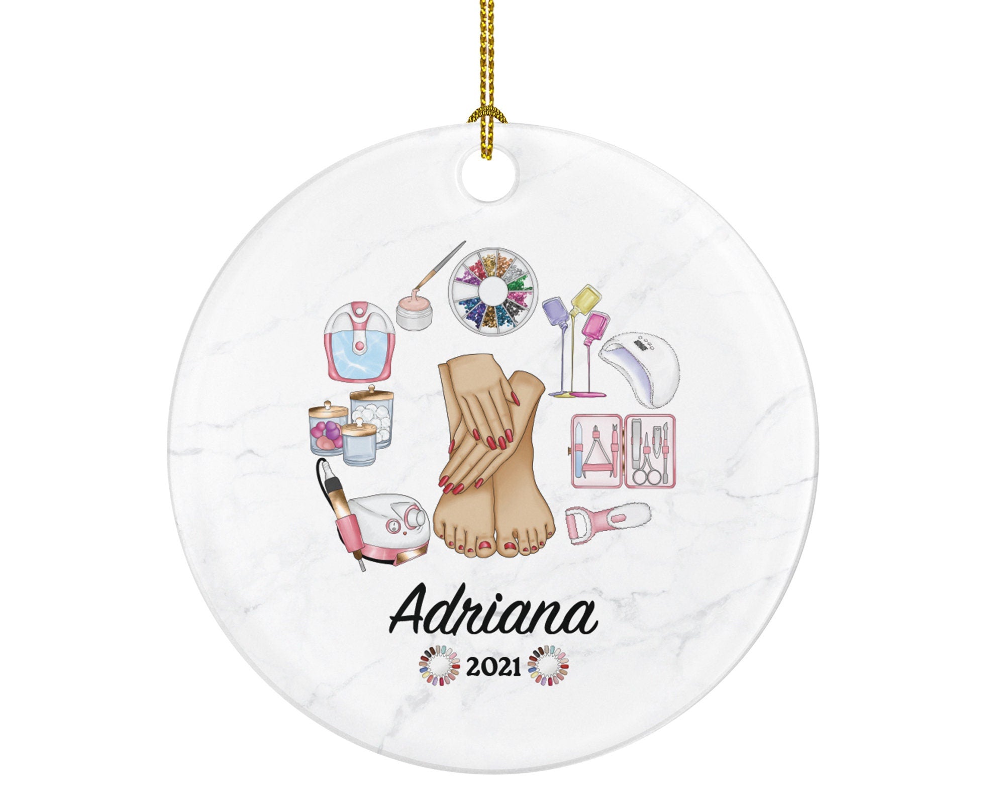 Nail Tech, Artist. Manicurist Specialist Christmas Ornament Personalized - Nail Tech Cosmetology Graduation Beauty Salon Owner Gift