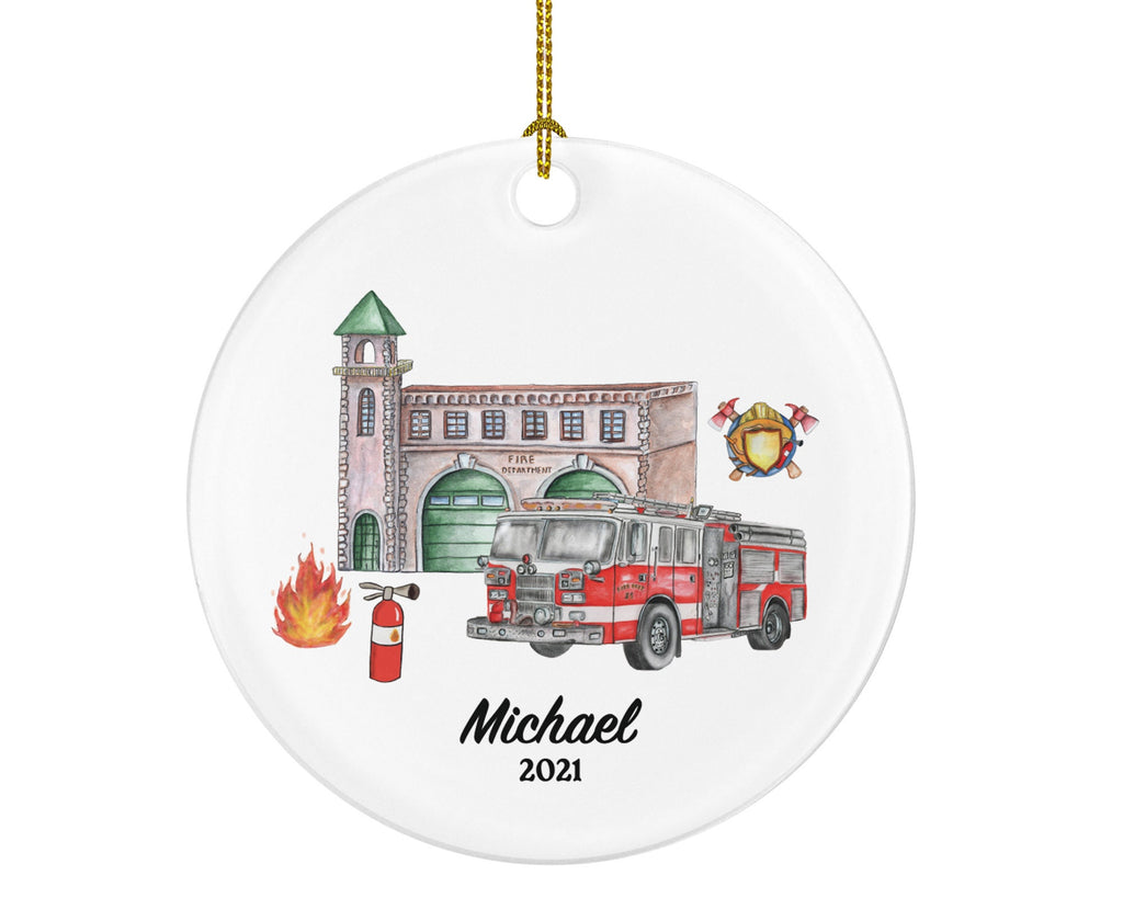 Firefighter Christmas Ornament Personalized - First Responder Holiday Custom Firefighter Thank You Gift Prayer for Firefighter Fireman