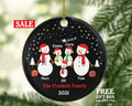 Family of 5 Five Personalized Christmas Ornament Snowmen Snowman Kids Children Mom Dad New Mommy Daddy Baby Girl Boy Father Mother Custom