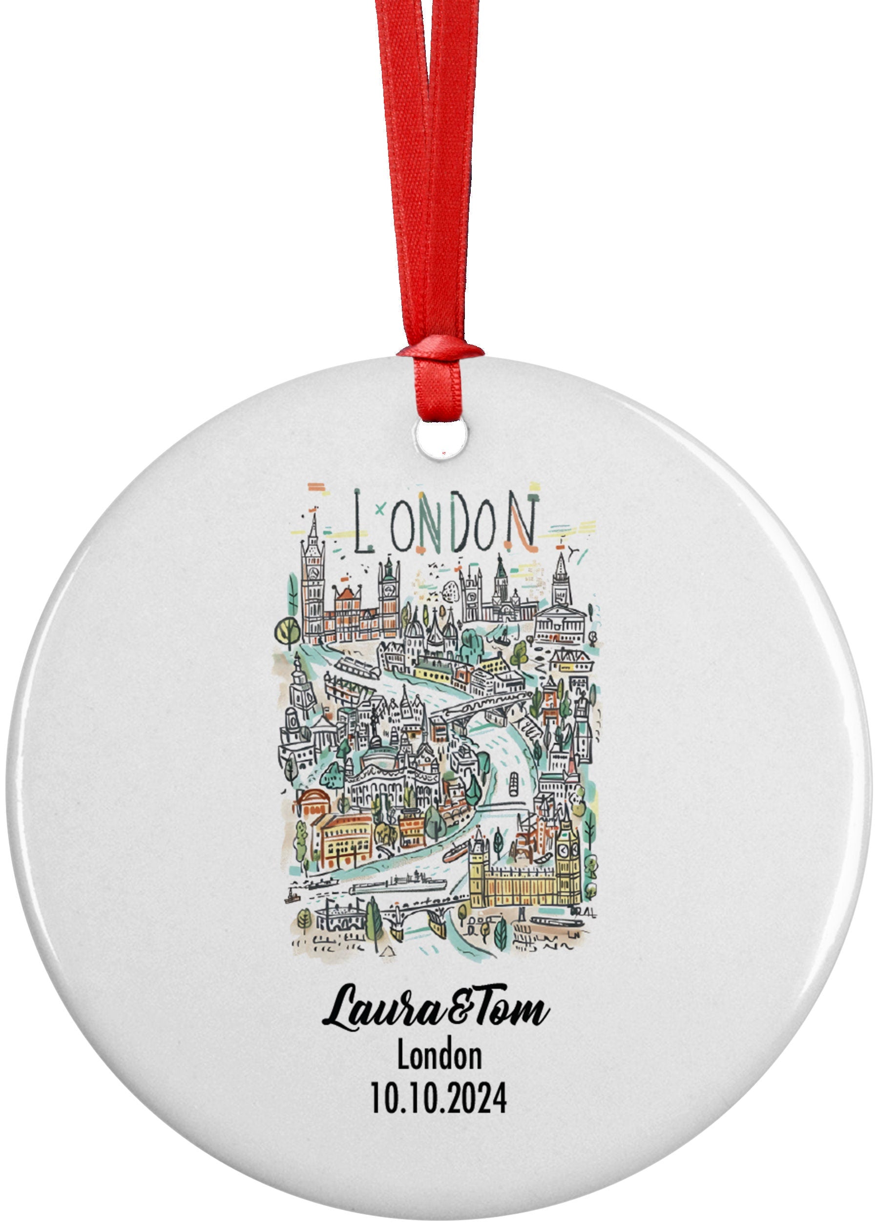 City (Template) Ornament, Engagement, Married, Travel, Gift for Engaged Couple, Engagement Gift, Trip, Vacation Souvenir