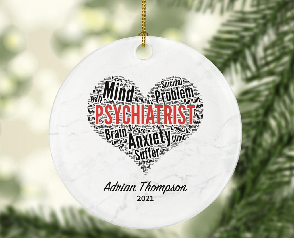 Psychiatrist Christmas Ornament Personalized,  Custom Physician Gift