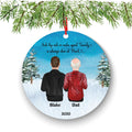 Personalized Family Christmas Ornament - Dad and Son Portrait Ceramic