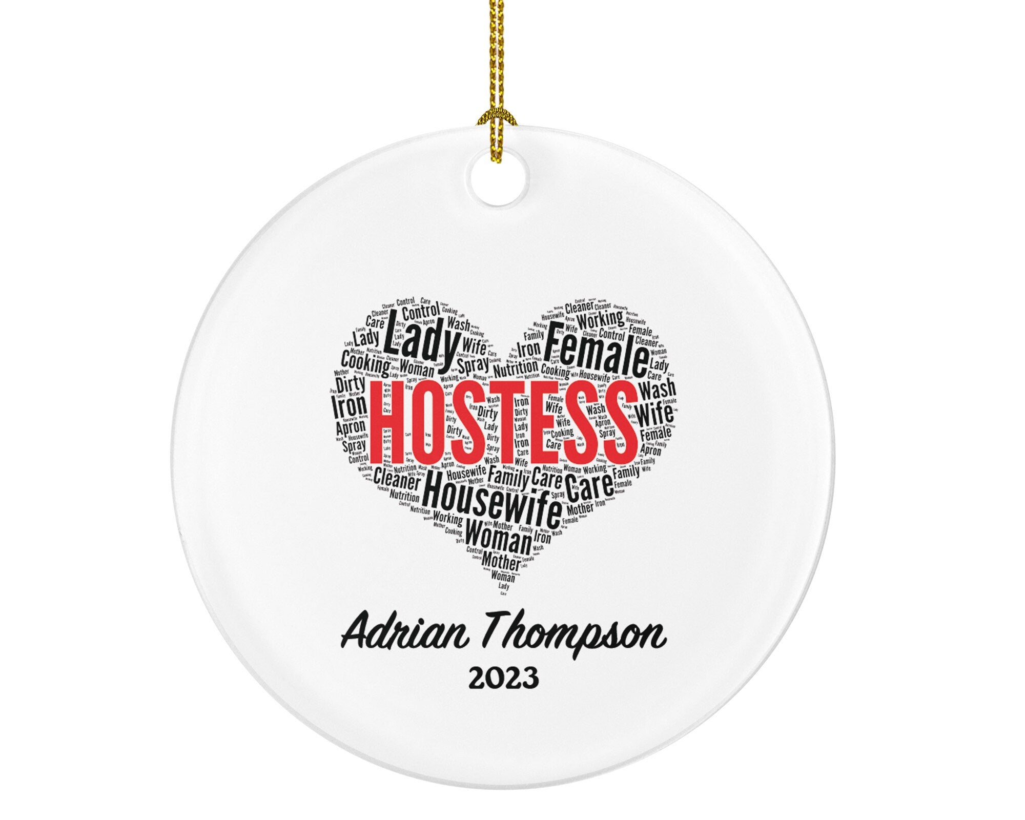 Hostess Christmas Ornament Personalized - Custom House Host Land Lady Gift