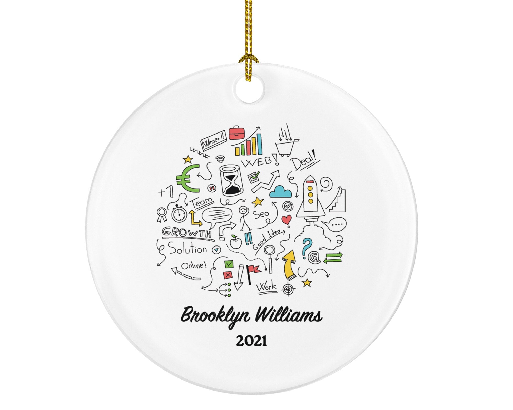 Startup Online Business Owner, Consultant, Entrepreneur, Manager, Teacher, Web, Finance Specialist Men Women Ornament, Entrepreneurship Gift