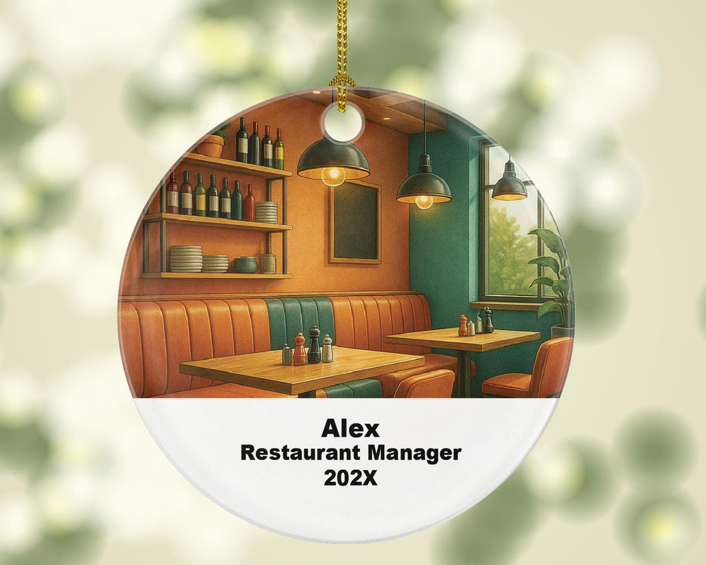 Personalized Restaurant Manager or Owner Ornament – Custom Holiday Gift for Hospitality Leaders – 202X Keepsake