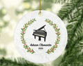 Piano Christmas Ornament Personalized - Musical Instrument Pianist Playing Piano, Gift for Pianist