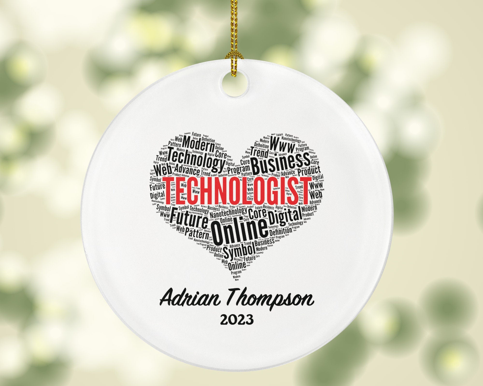 Technologist Christmas Ornament Personalized - Technology Worker Gift