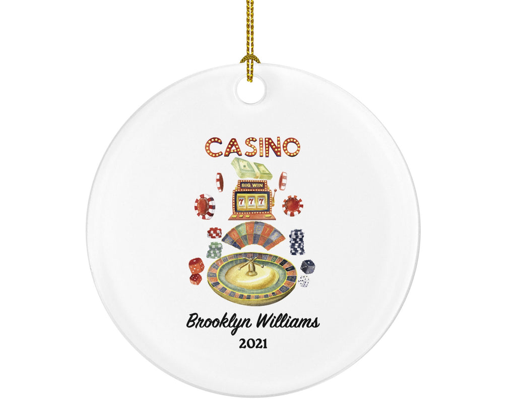 Casino Ornament - Gambling Casino Worker Lover Gift Personalized Name