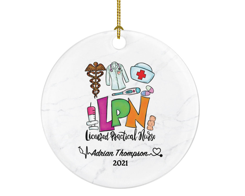 Licensed Practical Nurse LPN Christmas Ornament Personalized - Nurse Health Worker Gift from Patient for Nurse Custom Medical