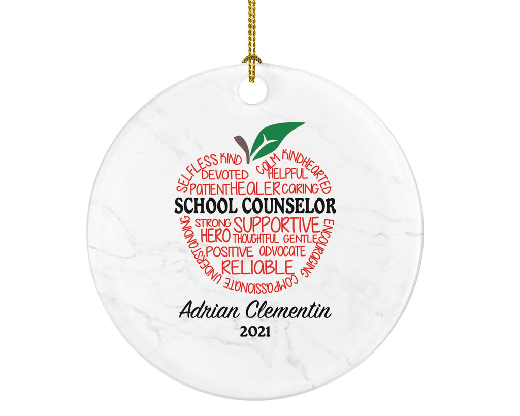 School Counselor Christmas Ornament Personalized - Best Counselor - Custom Name Gift