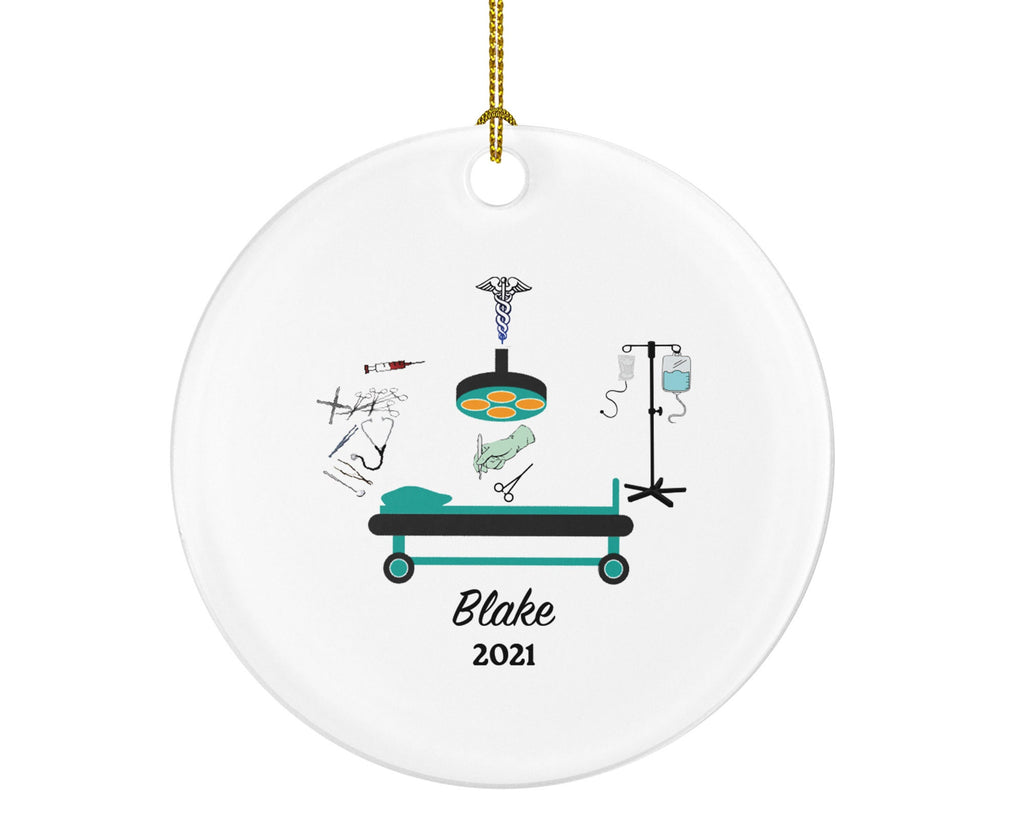 Surgeon Doctor Christmas Ornament Personalized - Surgery Medical Dr Gift for MD - Custom Name Year