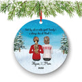 Custom Mom and Daughter Ornament - Personalized Family Christmas Portrait