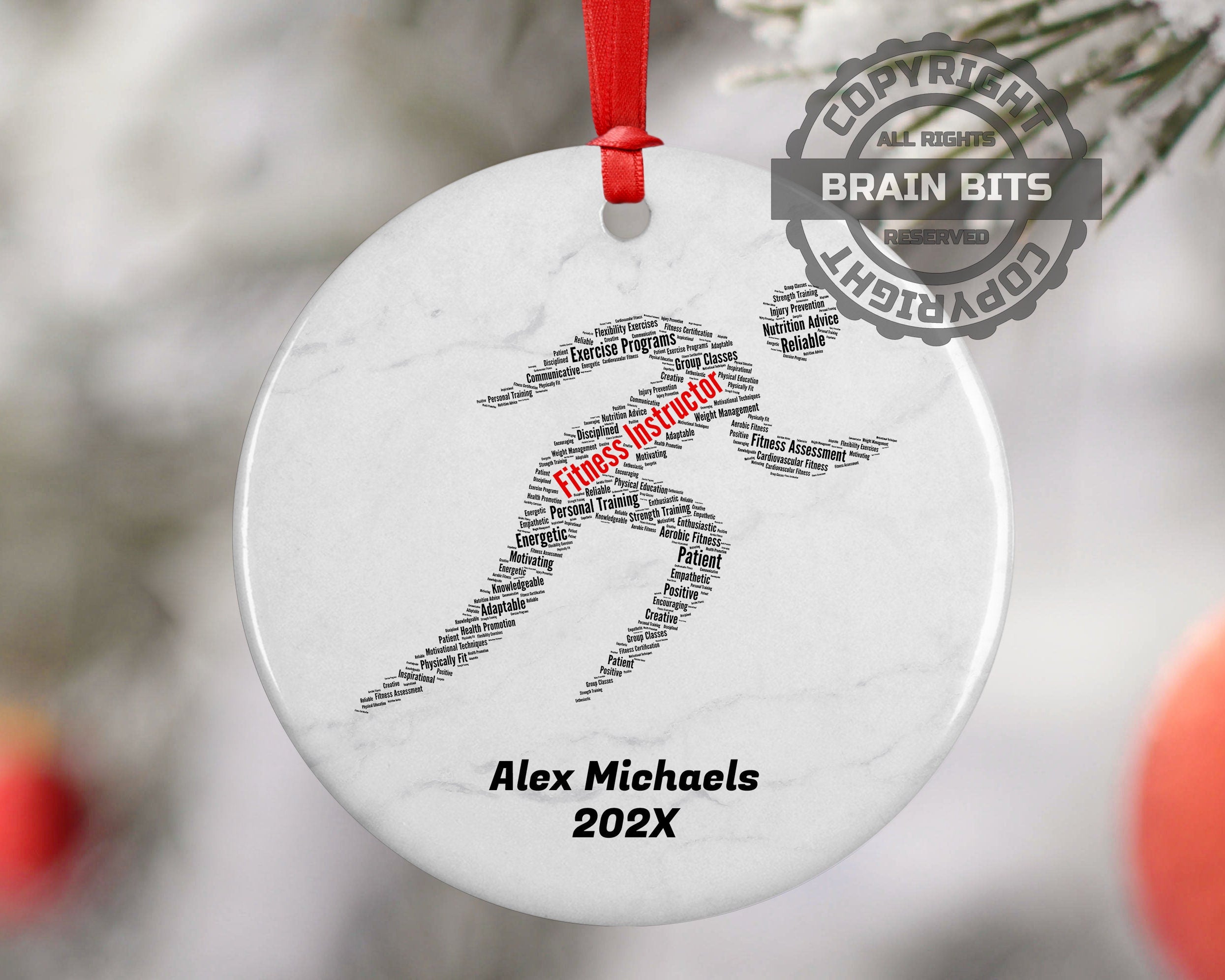 Fitness Instructor Personalized Christmas Ornament