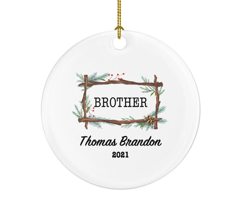 Brother Christmas Ornament Personalized , Best Brother Ever Gift from Sibling Sister or Brother Present
