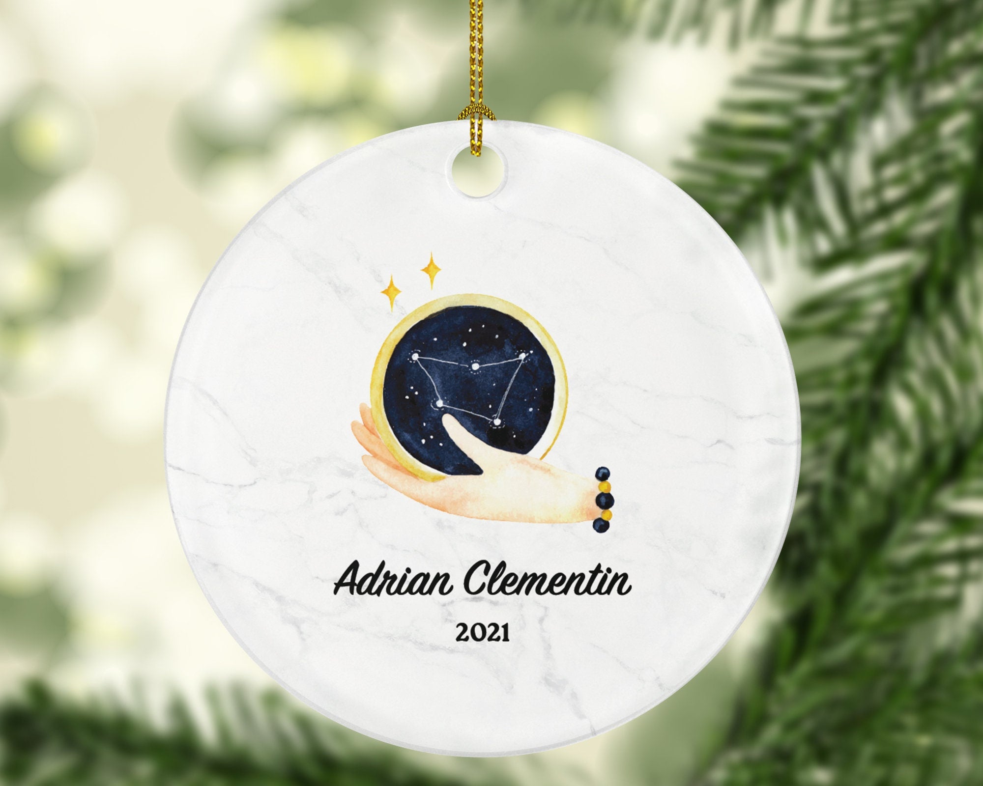 Fortune Teller Medium Christmas Ornament Personalized - Gift for a Medium Astrology Future Estimate Hand Reader Custom Name