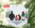 Grandparents with Baby and Pet Dog Cat First Christmas Personalized Ornament Custom Grandma Grandpa Newborn Infant Lover Owner Holiday Gift
