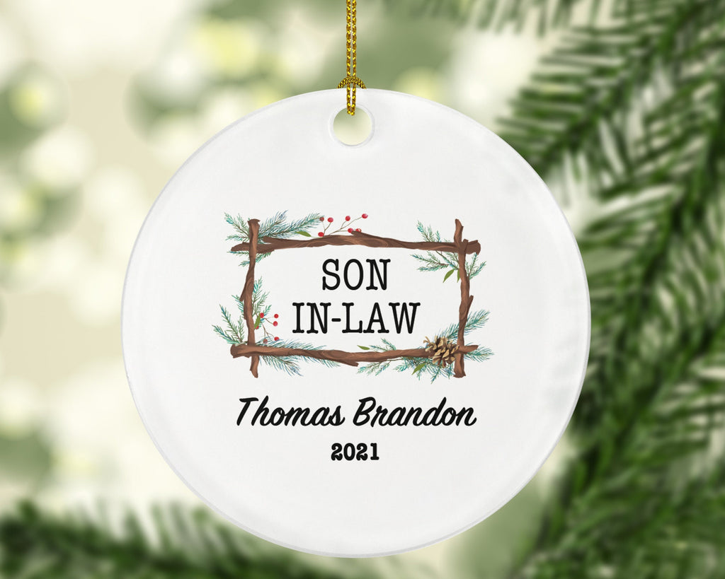 Son in Law Christmas Ornament, Best Son in Law Ever Wedding Gift From Mother and Father of Bride