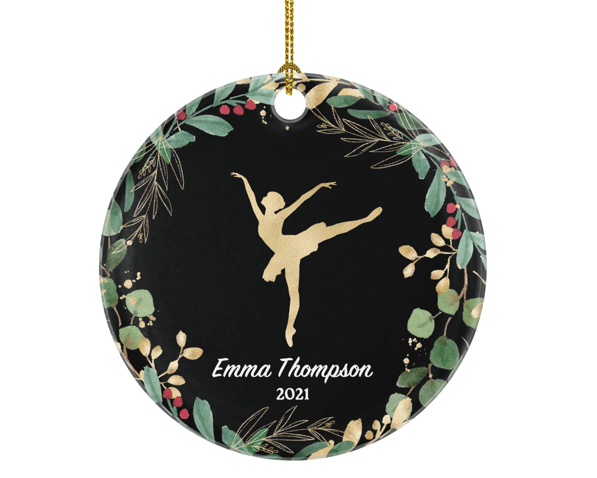 Ballerina Girl Christmas Ornament Personalized - Gift for Dancer Ballet Dance Do Perform Gift for Ballerina
