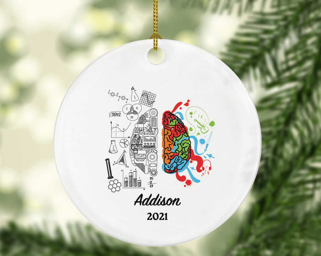 Psychiatrist / Psychologist Christmas Ornament Personalized, Brain Ornament, Anatomy Ornament, Science Gift