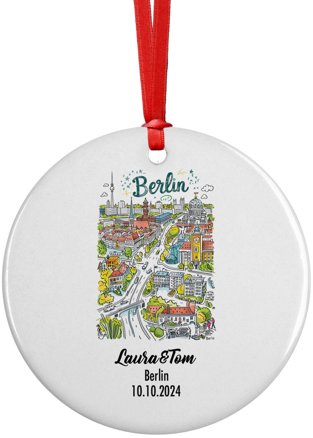 Berlin, Germany, Ornament, Engagement, Married, Travel, Gift for Engaged Couple, Engagement Gift, Trip, Vacation Souvenir