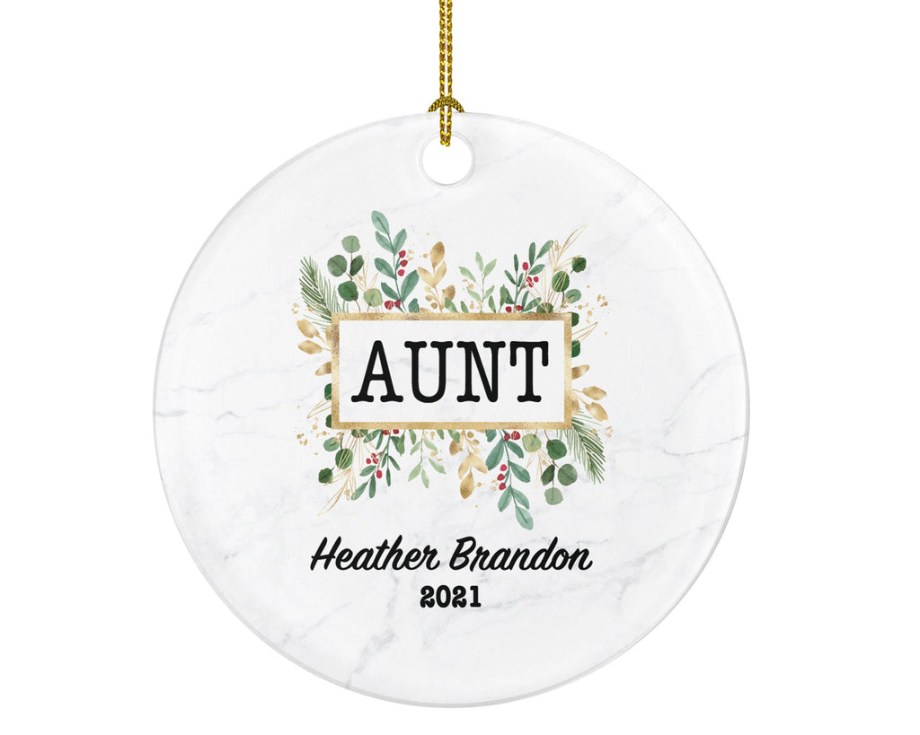 Aunt Personalized Ornaments - Best Aunt Ever Custom Gift for Aunt from Niece Nephew