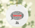Personalized Translator Ornament – Custom Gift for Linguists and Language Professionals – Word Art Keepsake