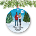 Personalized Engagement Ornament - Custom Date, Ceramic Holiday Keepsake